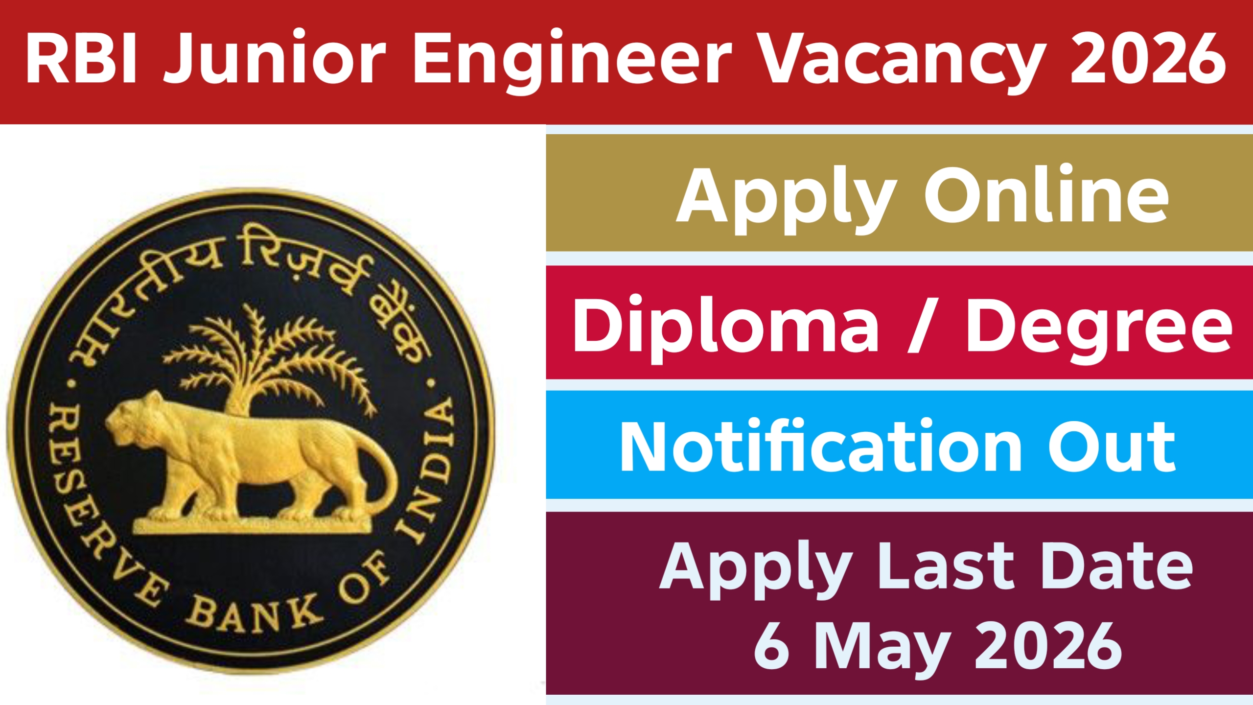 RBI Junior Engineer Vacancy 2026