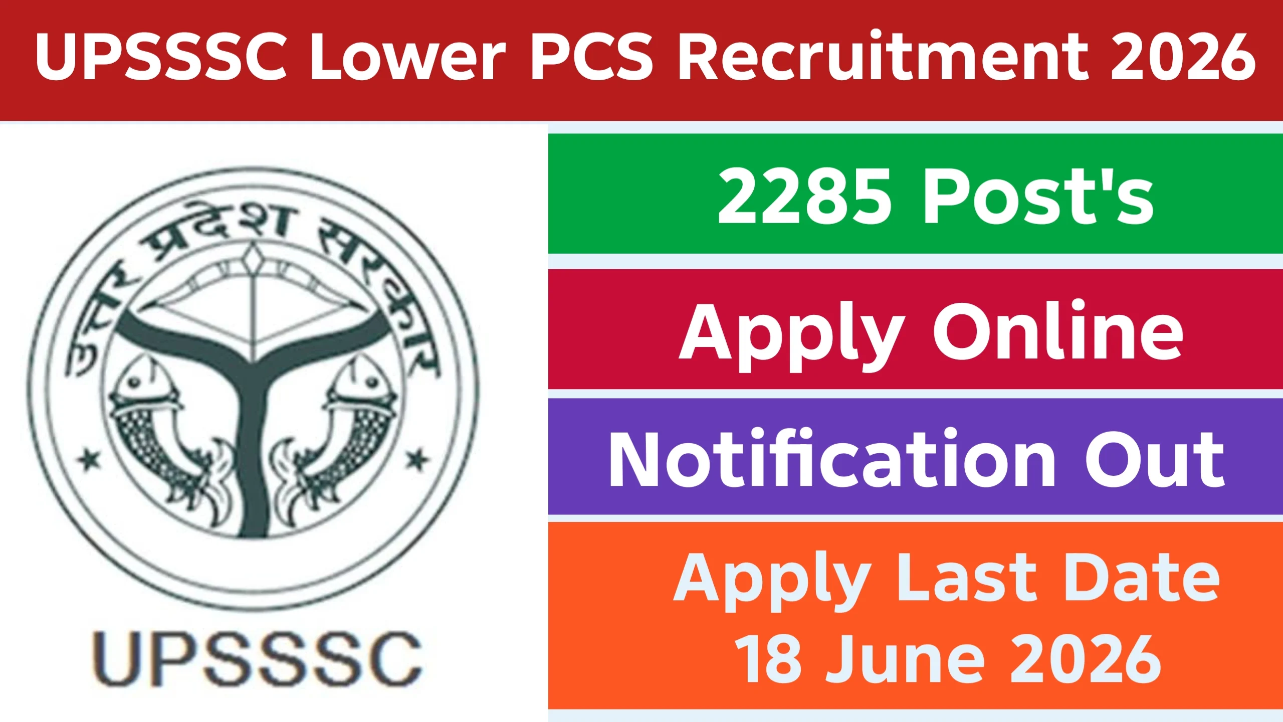 UPSSSC Lower PCS Recruitment 2026