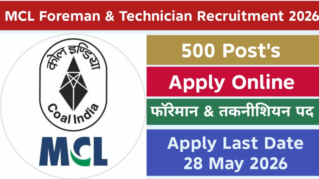 MCL Foreman & Technician Recruitment 2026